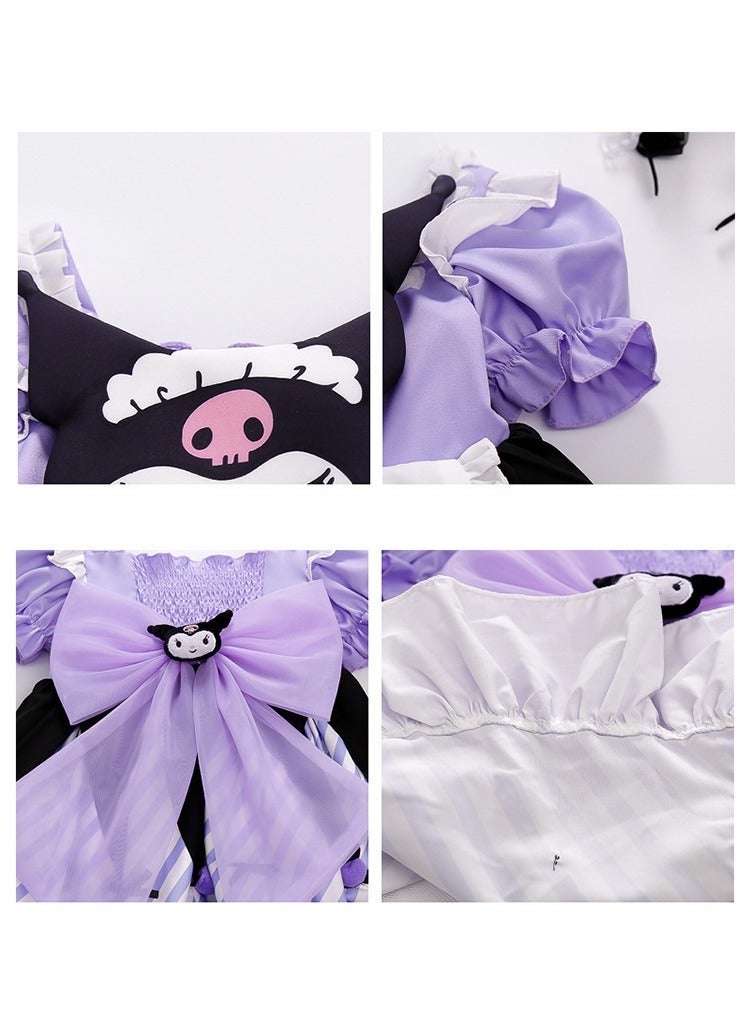 Sanrio 4 Piece Set Sanrio Kuromi Costume Dress Anime Cartoon Cute Girls Short Princess Dresses Cosplay Halloween Costume Summer Party Baby Clothes Gift For Girls - Image 5